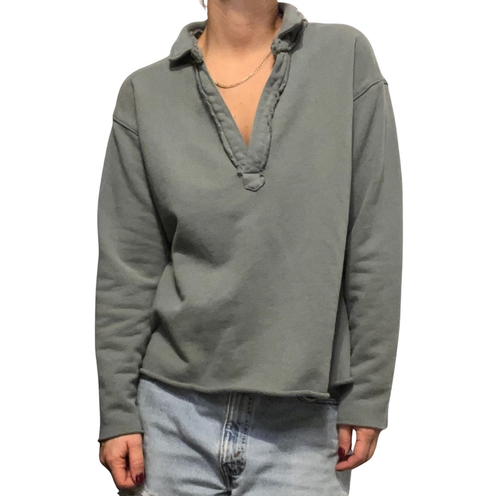 “Frank & Eileen” long sleeve collared sweatshirt